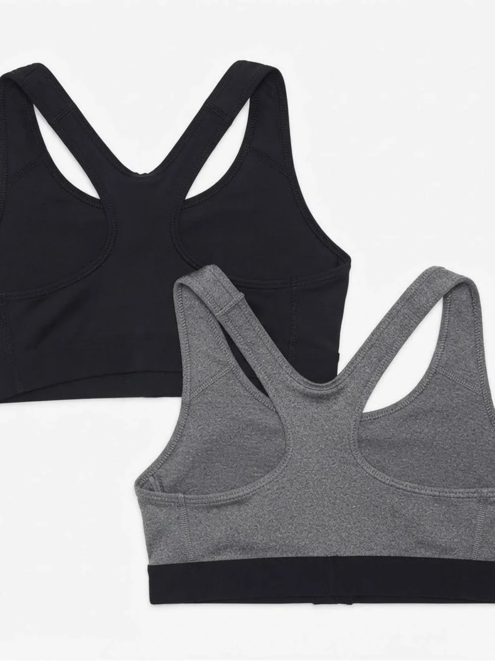 (2 pack) Nike Dri-FIT Black & Gray Racerback Sports Bra Bundle (Size S Petite)